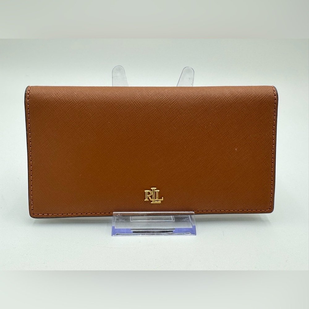 Lauren Ralph Lauren Brown Saffiano Leather Continental Wallet - Picture 2 of 8